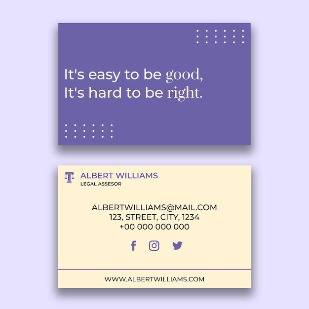 Professional modern legal adviser business card