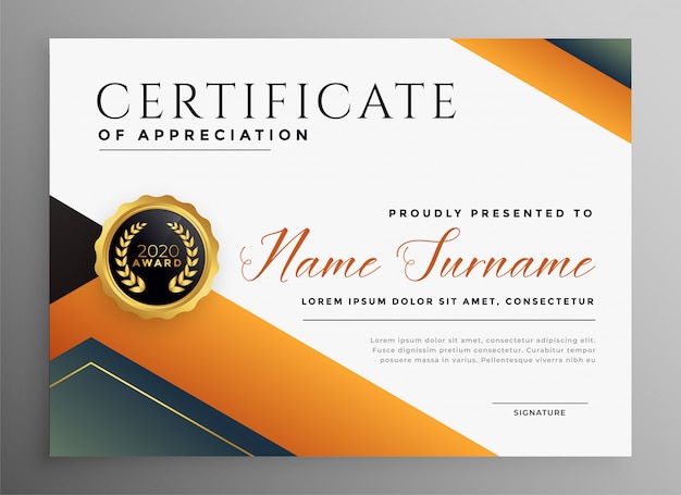 Professional multipurpose certificate template in geometric style