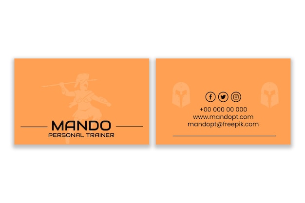 Professional personal trainer business card