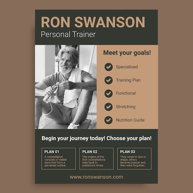 Free Vector professional personal trainer flyer template