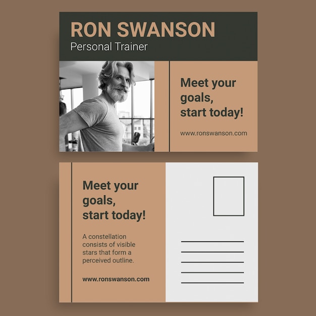 Professional personal trainer postcard