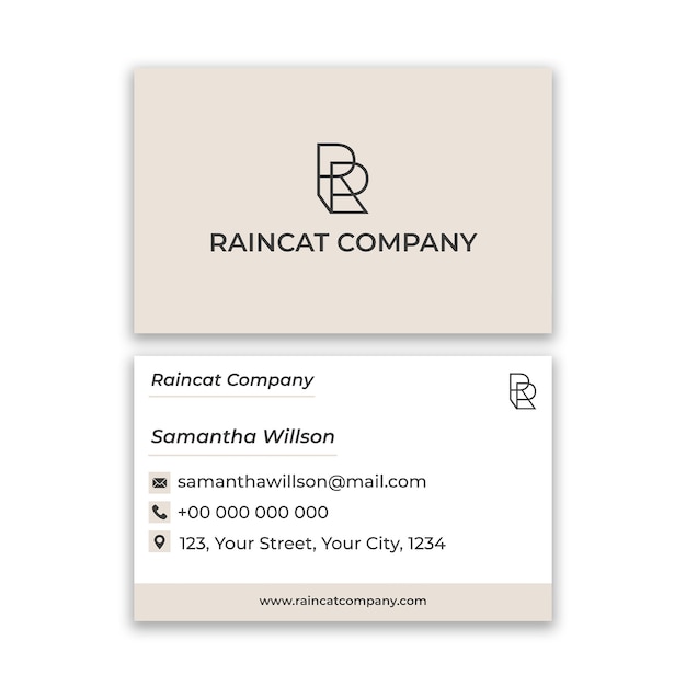 Professional raincat company business card