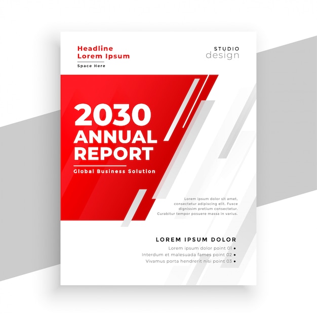 Professional red annual report brochure template