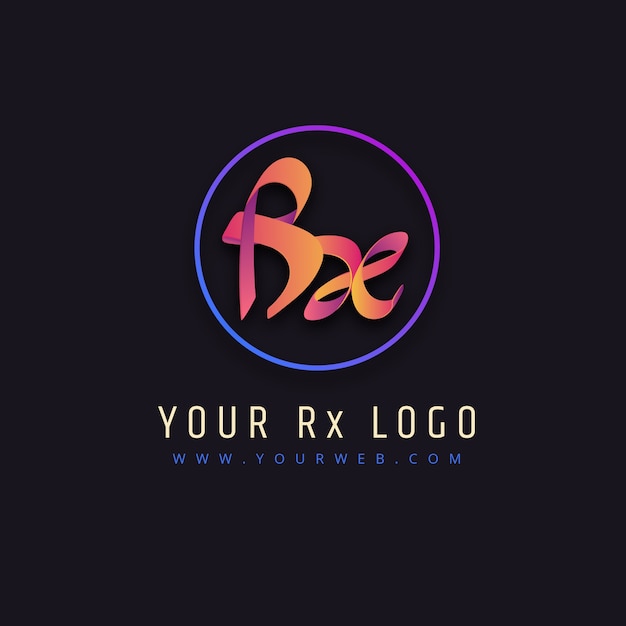 Free Vector professional rx logotype template