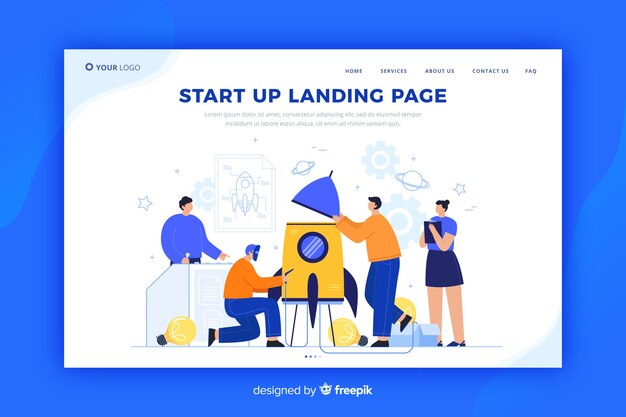 Professional startup landing page