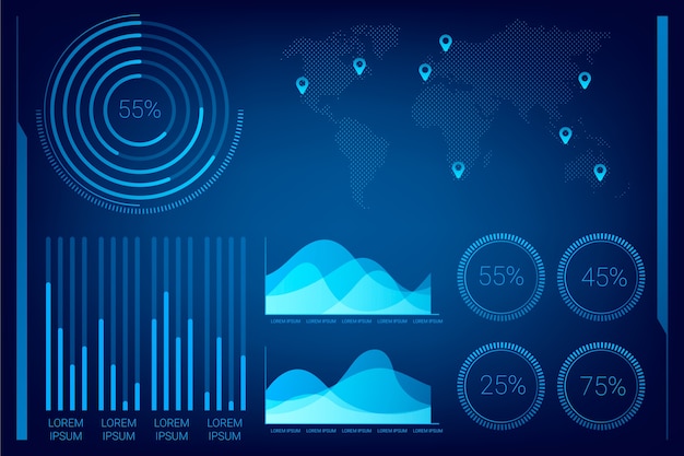 Free Vector professional technology infographic template