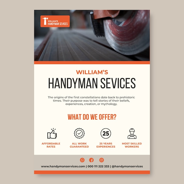 Professional william's handyman services flyer