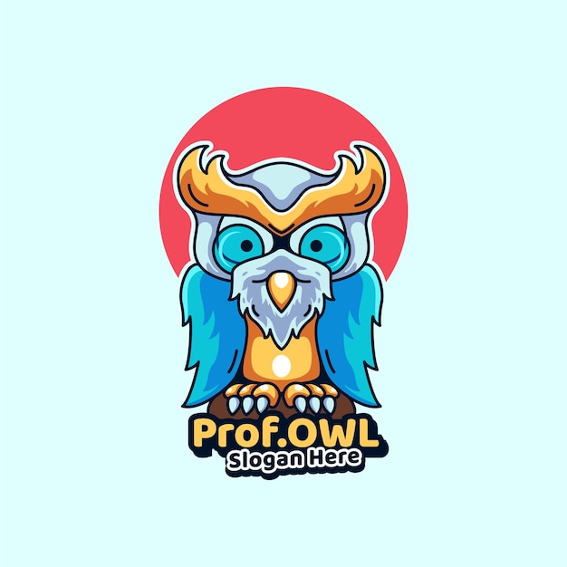 Free Vector professor owl mascots illustration icon modern style