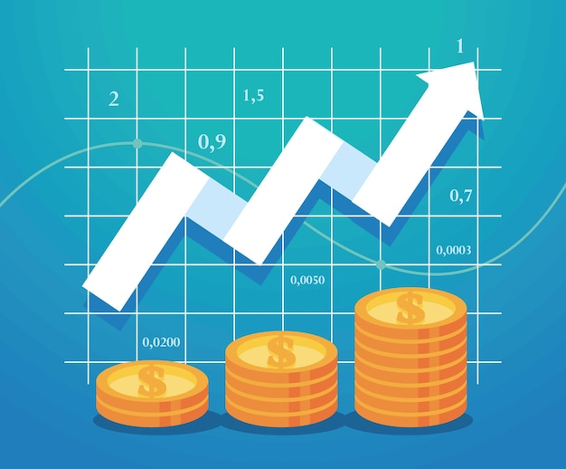 profit infographic with coins statistics