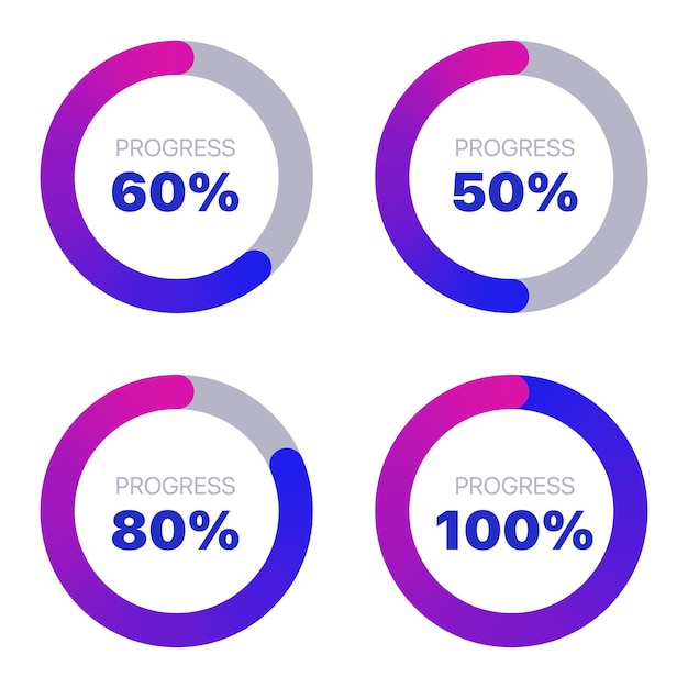 Free Vector progress charts data