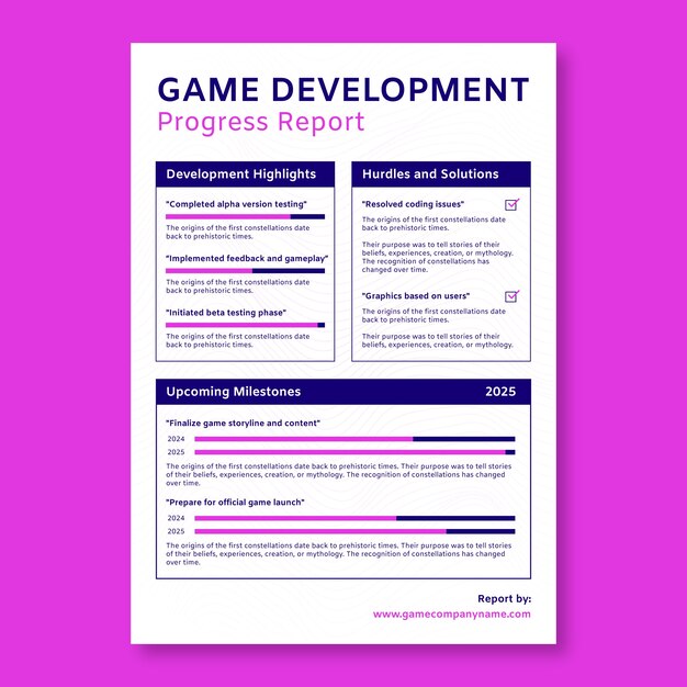 Progress report template design