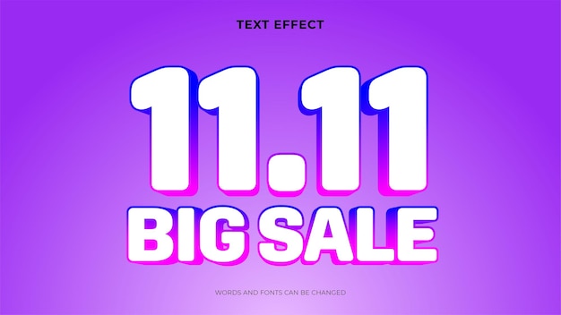 Promotion 11.11 editable text effect