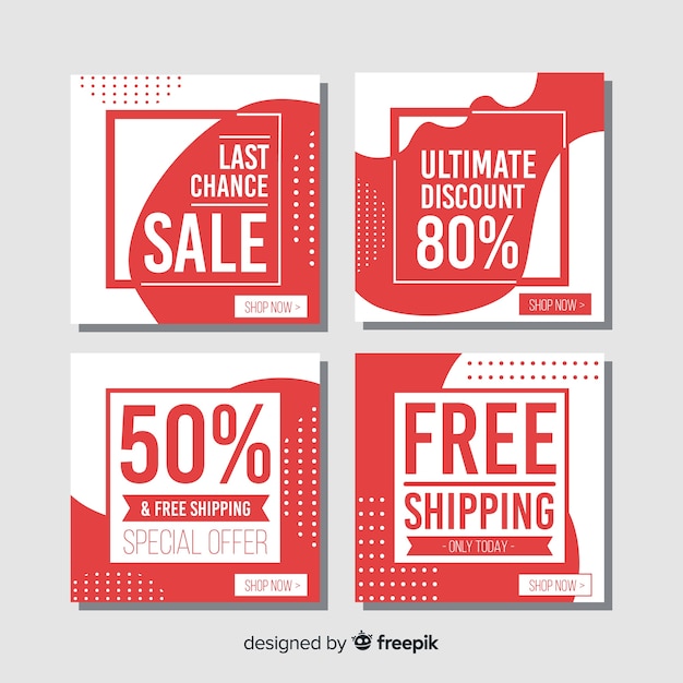 Free Vector promotion square banner collection