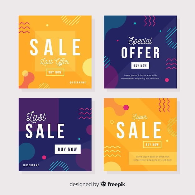 Promotion squared banner set