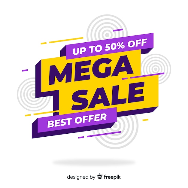 Promotional mega sale banners concept