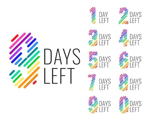 Free vector promotional number of days left countdown banner