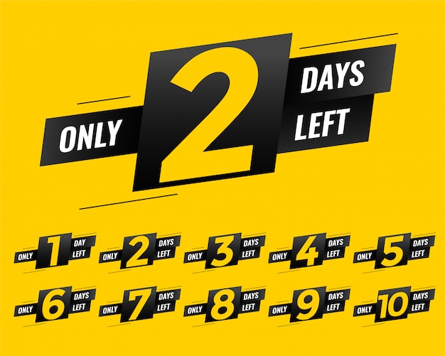 Promotional number of days left sign banner