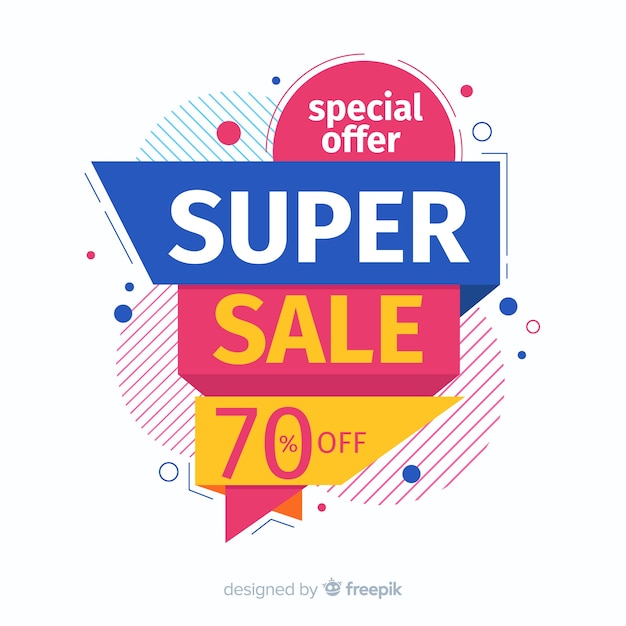 Free Vector promotional super sale banner concept