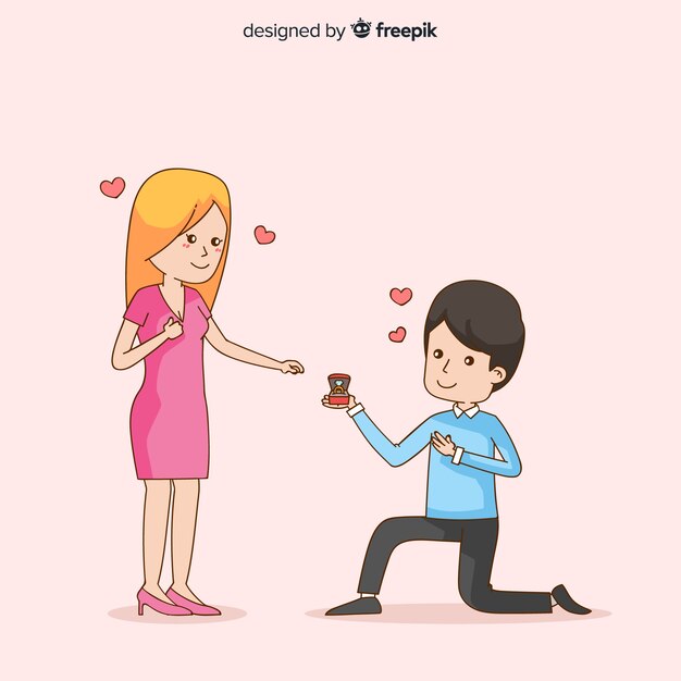 Free Vector proposal and love concept