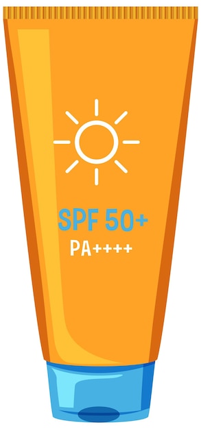 Free vector a protection sunscreen on white background