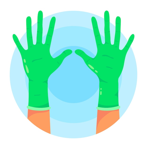 Free Vector protective green gloves