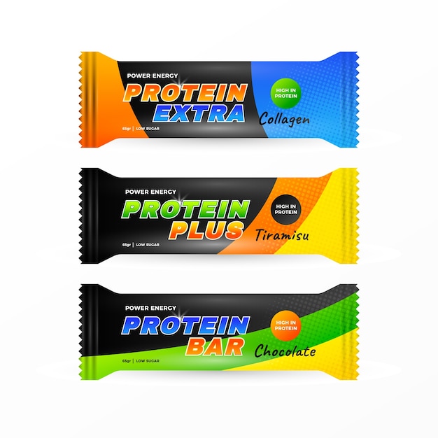 Free Vector protein bar element collection