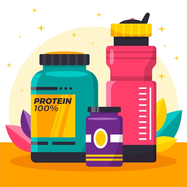 Free Vector protein shake illustration