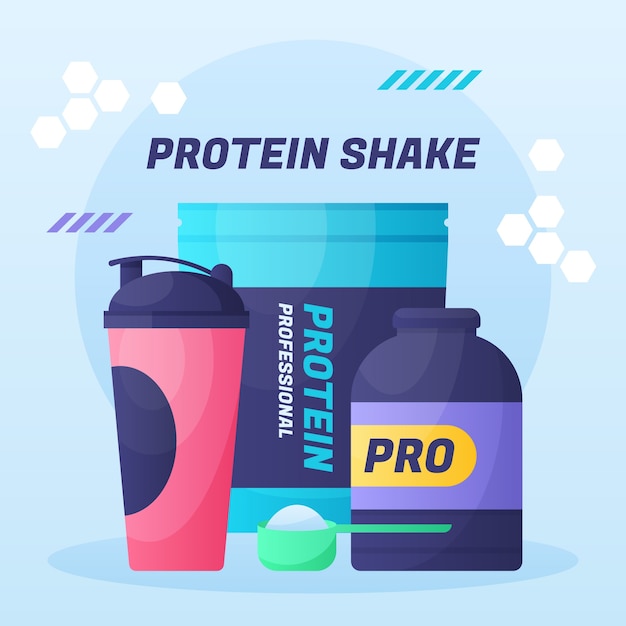 Free Vector protein shake illustration