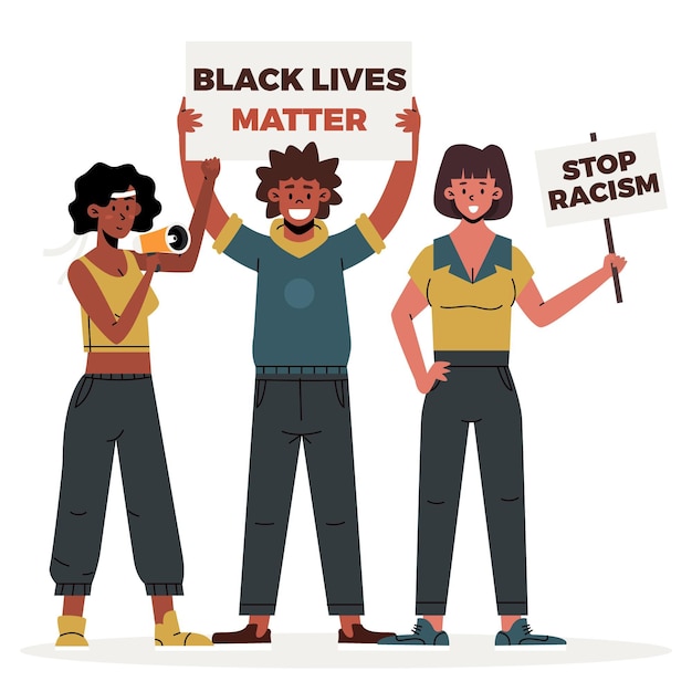 Free Vector protest against racism concept