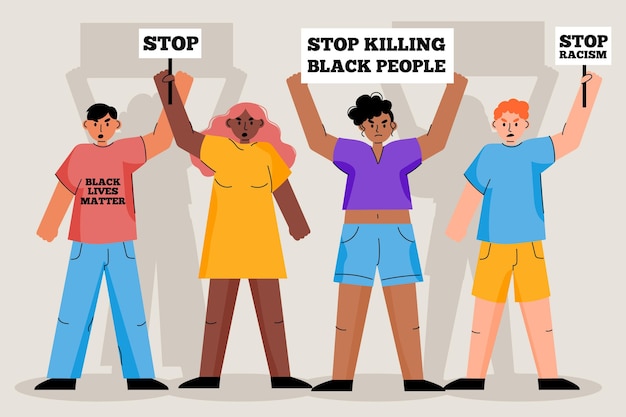 Free Vector protest against racism concept