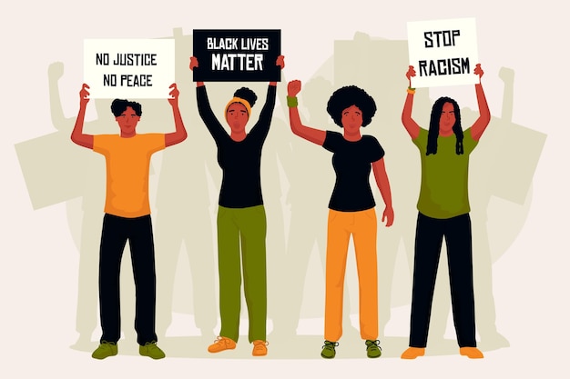 Free vector protest against racism