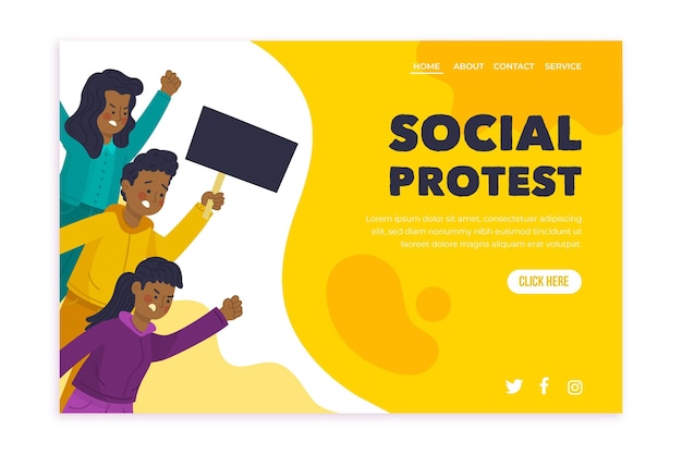 Protest strike landing page