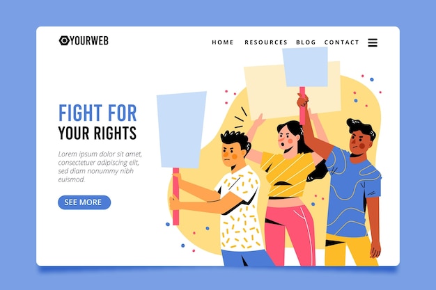 Protest strike landing page