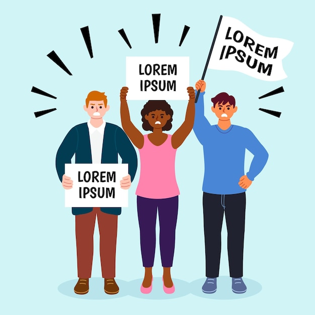 Free Vector protesting people illustration concept