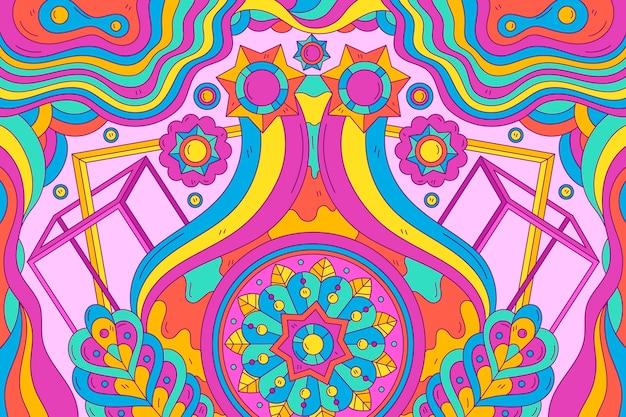 Psychedelic groovy background