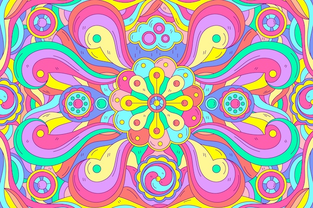 Psychedelic groovy background