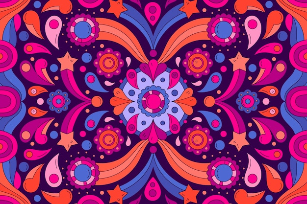 Psychedelic groovy background