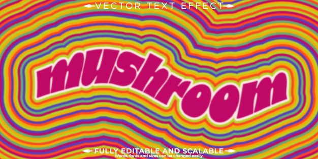 Free Vector psychedelic text effect editable mushroom text style