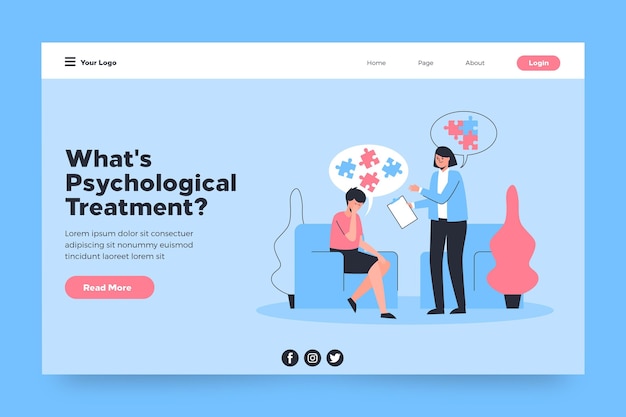 Psychological help landing page template