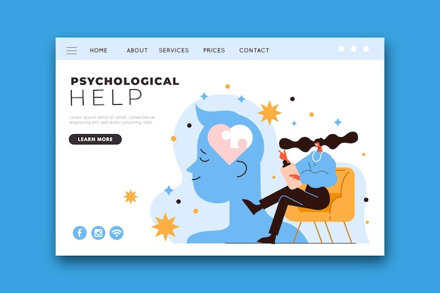 Psychological help landing page template