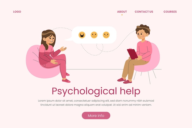 Free Vector psychological help landing page