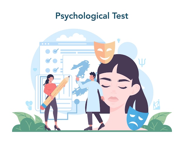 Free Vector psychologist concept mental health diagnostic doctor treating human mind psychological test thoughts and emotions analysis vector illustration in cartoon style