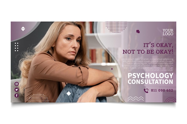 Psychology consultation banner template