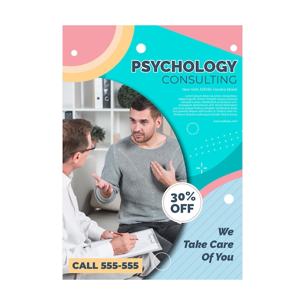 Psychology flyer template