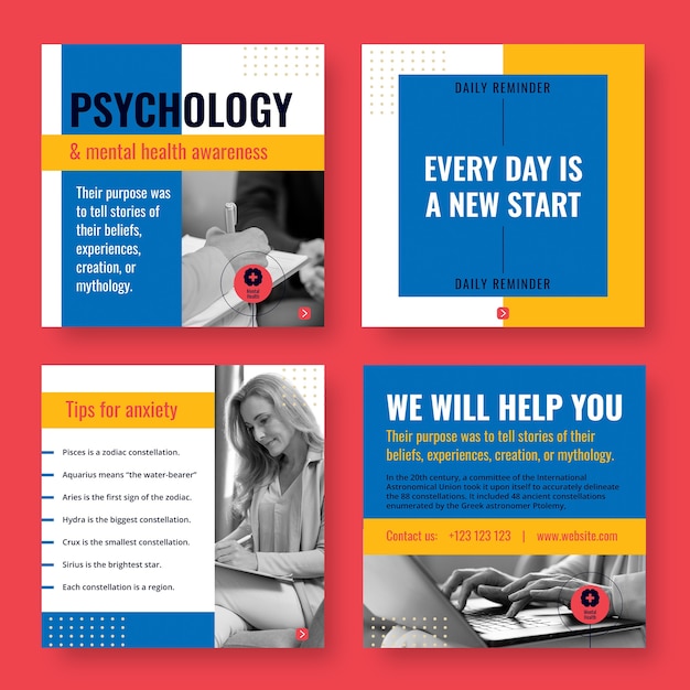 Psychology insurances instagram post template