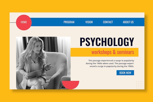 Psychology landing page template