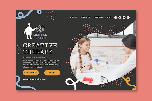 Psychology landing page template