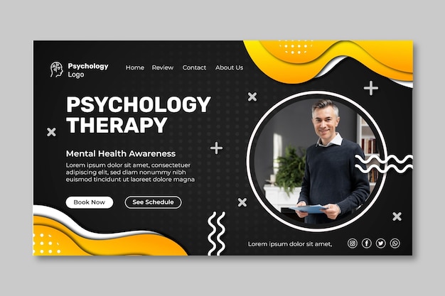 Psychology landing page template