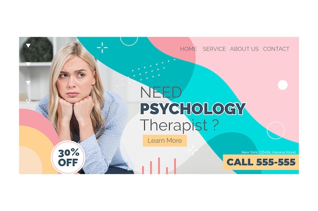 Free Vector psychology landing page