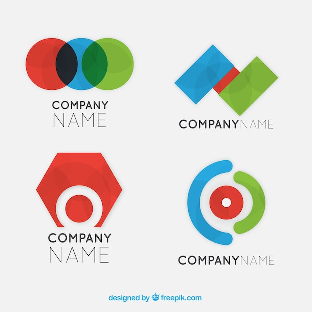 Psychology logos with colorful geometric shapes